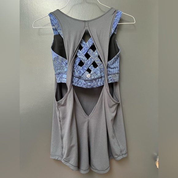Lululemon Ready & Go Tank Built-In Bra Top Gray Blue Size 6 - Picture 5 of 7